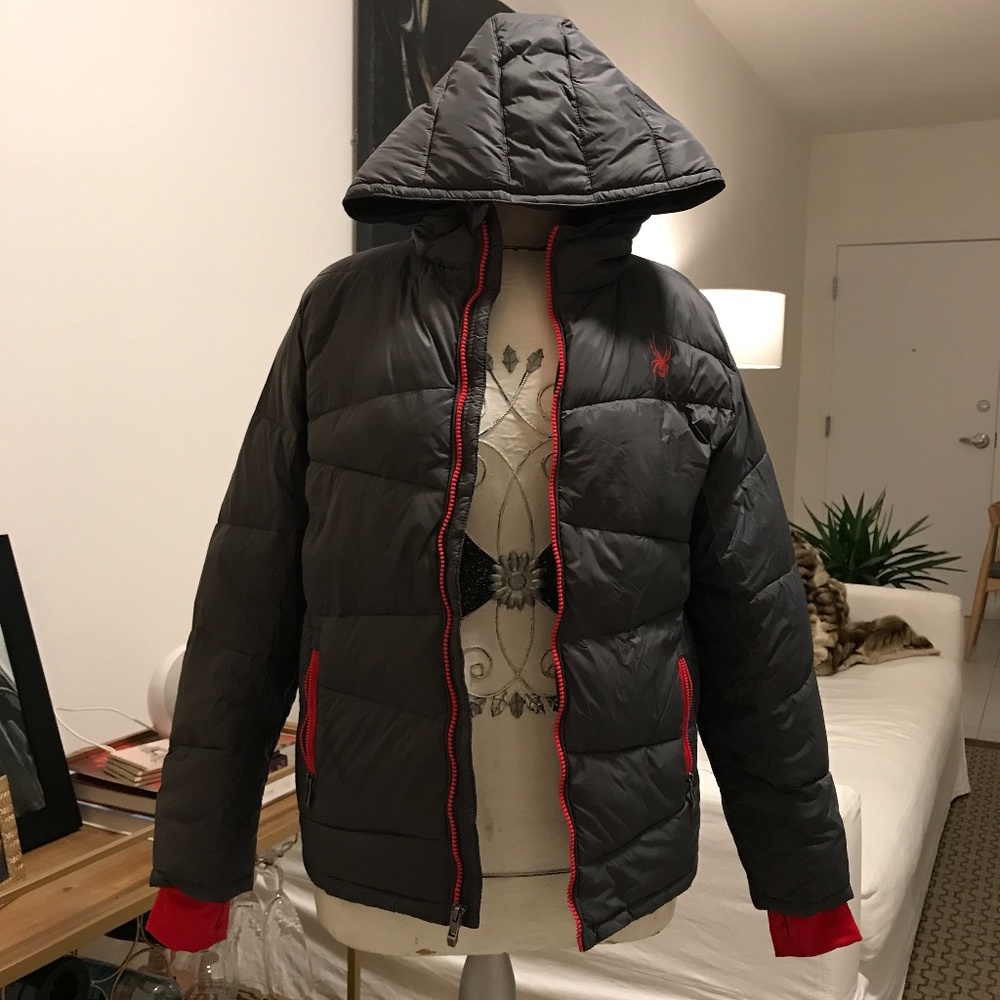 SPYDER | BOYS | PUFFER JACKET | GRAY/RED | XL